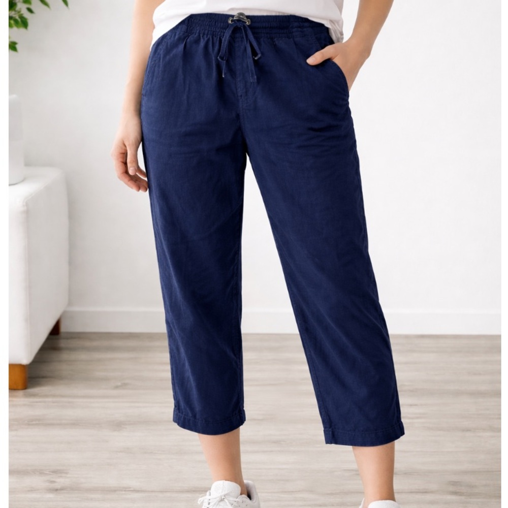 J Crew Point Sur Seaside Pants Womens 8 Cotton Twill 4 Pocket Pull On 23 inseam